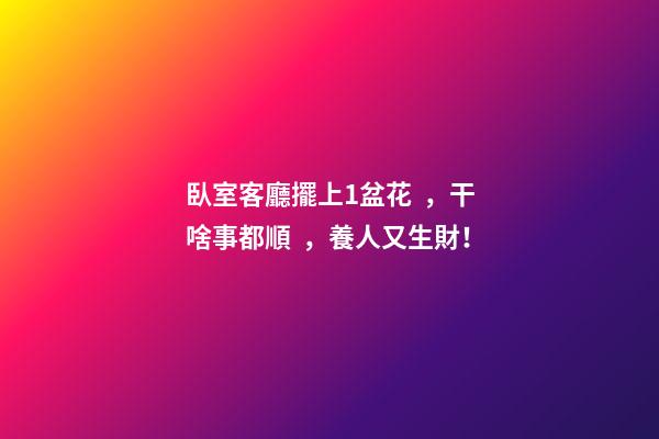 臥室客廳擺上1盆花，干啥事都順，養人又生財！